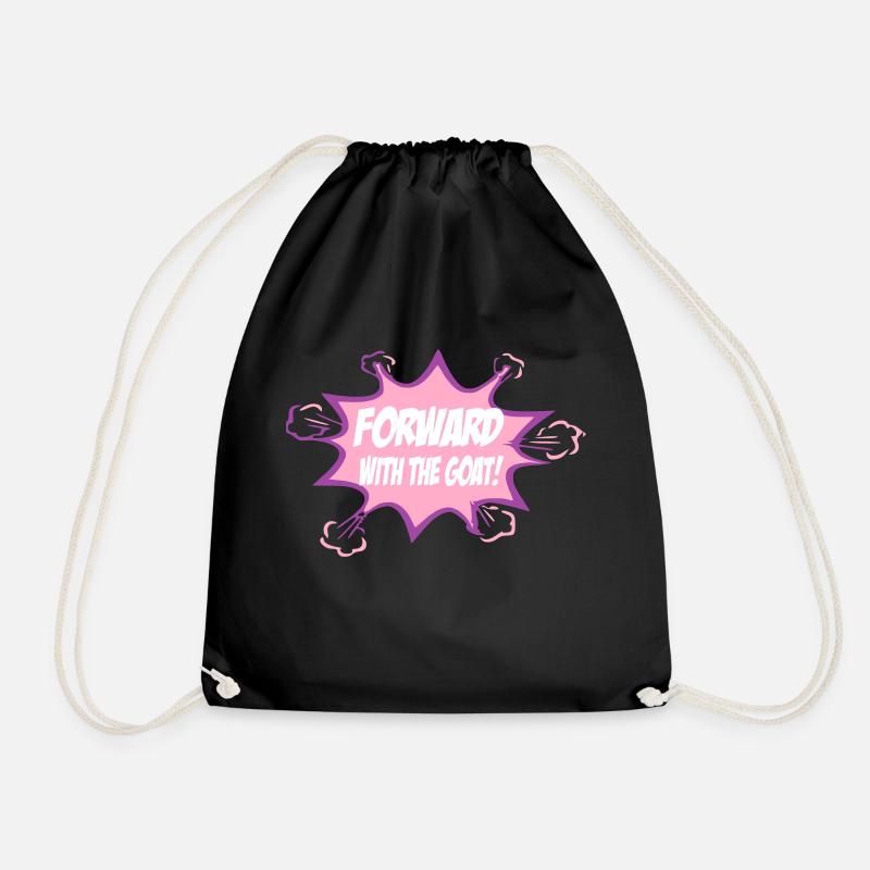Forward with the goat - Drawstring Bag - black