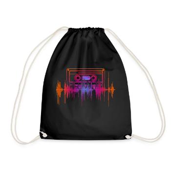 Rétro Cassette Musicien Cadeau Musique Soundwave - Sac de sport léger - noir - Devant