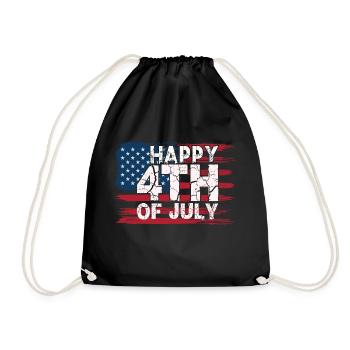 4.July - Independence day - Turnbeutel - Schwarz - Vorne