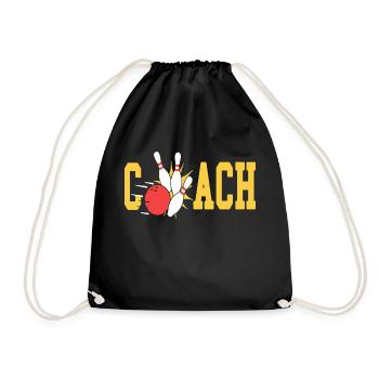 Bowling Coach Awesome Coach Designs T-Shirt - Drawstring Bag - black - Front