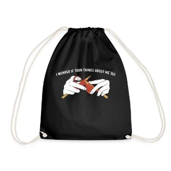 Je me demande si le fil pense aussi à moi Tricot - Sac de sport léger - noir - Devant