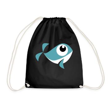 comic whale - Drawstring Bag - black - Front