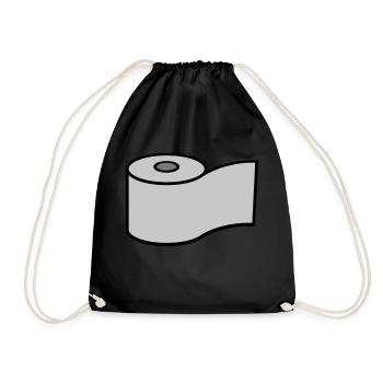Conception du logo du rouleau de papier toilette - Sac de sport léger - noir - Devant