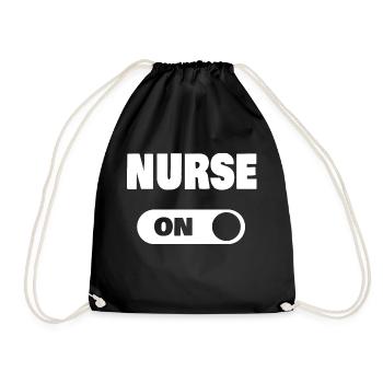 On nurse as a nurse - Drawstring Bag - black - Front