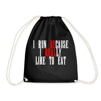 Je cours parce que j’aime vraiment manger - Sac de sport léger - noir - Devant