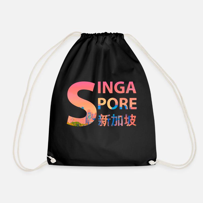 Singapur - Turnbeutel - Schwarz