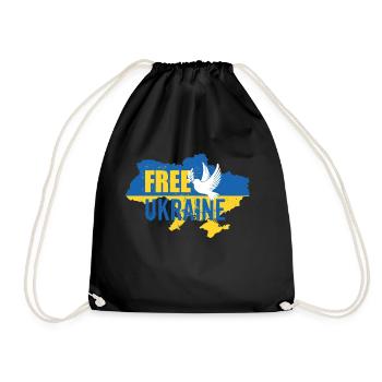 Free Ukraine - Drawstring Bag - black - Front