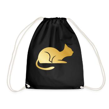 Chat en or minimalist - Sac de sport léger - noir - Devant