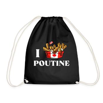 Kanadische Poutine Pommes Frites Mittagessen - Turnbeutel - Schwarz - Vorne