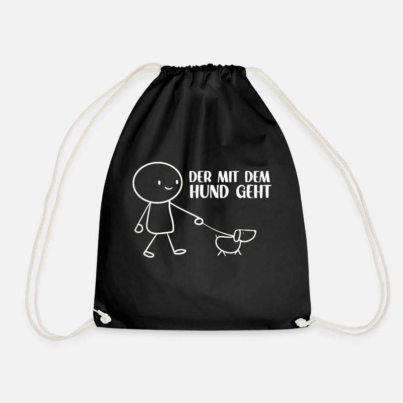 Tolles Hundebesitzer Outfit Herrchen Hunde Gassi - Turnbeutel - Schwarz