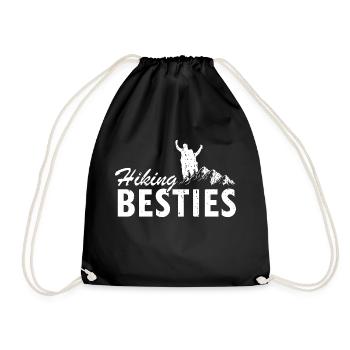 Hiking Besties Awesome Vintage Hiking Designs - Turnbeutel - Schwarz - Vorne