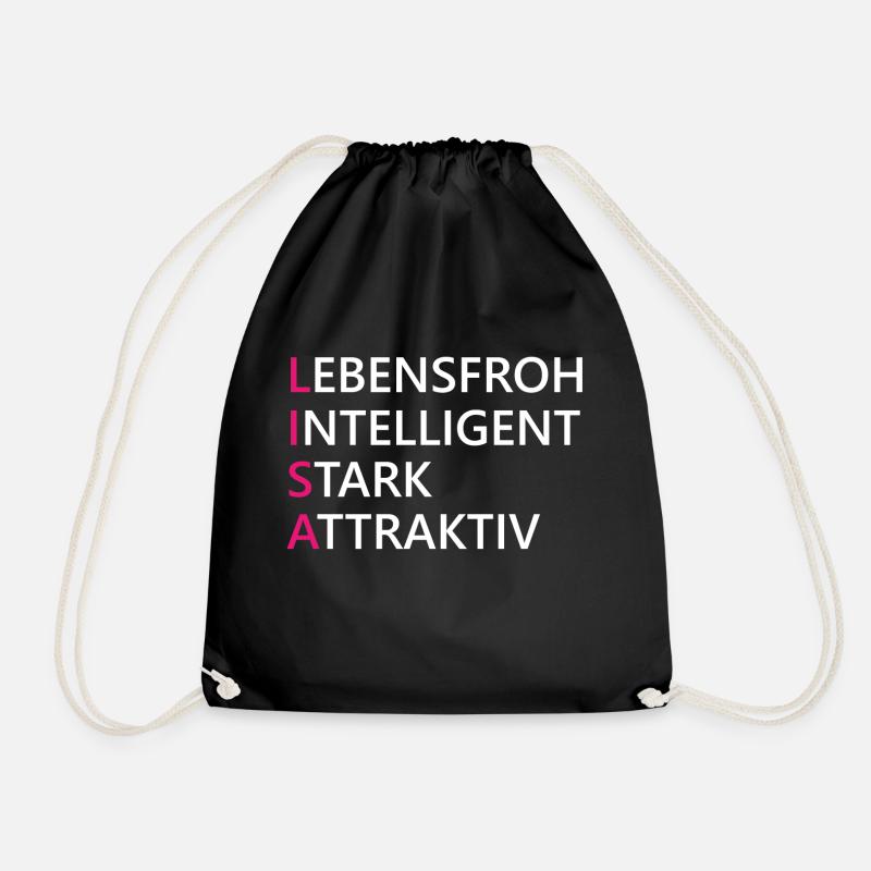 Lisa Name Geschenk - Turnbeutel - Schwarz