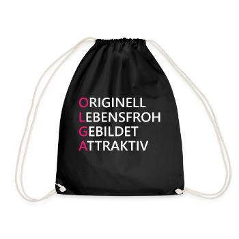 Olga Name Geschenk - Turnbeutel - Schwarz - Vorne