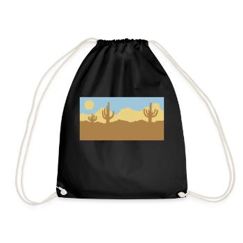 Paysage désertique Silhouette Skyline - Sac de sport léger - noir - Devant