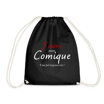J'aime mon comique il me fait rire cadeau humour - Sac de sport léger - noir - Devant