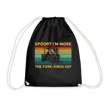 Forklift Driver Fork-Kinda Guy Gift - Drawstring Bag - black - Front