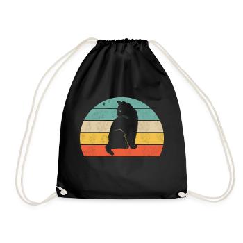 Chemise de chat mignonne - Sac de sport léger - noir - Devant