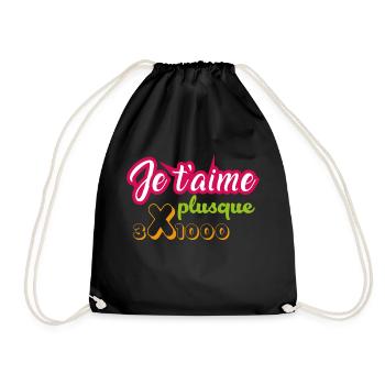 Je t'aime à jamais - Sac de sport léger - noir - Devant