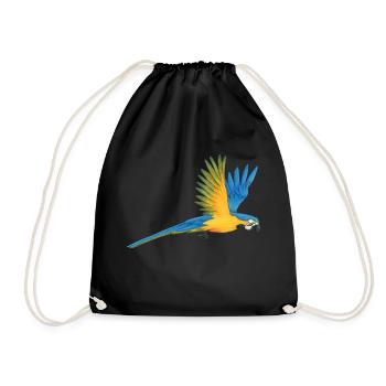 Macaw Parrot - Drawstring Bag - black - Front