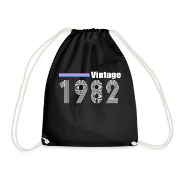 Jahrgang 1982 - Turnbeutel - Schwarz - Vorne