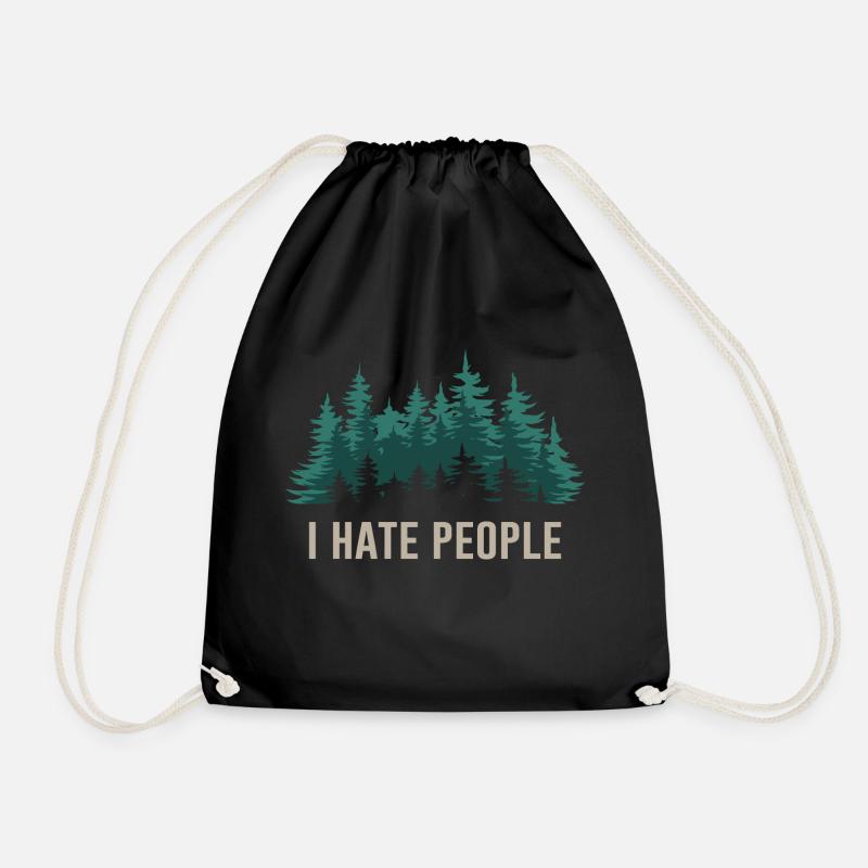 Wald Förster Spruch Je déteste les gens - Sac de sport léger - noir
