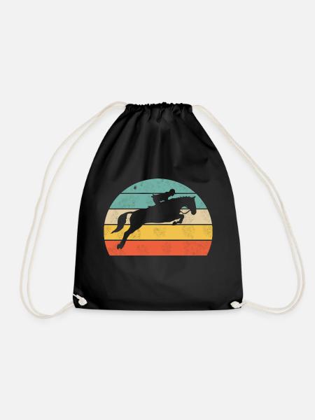 Show jumping - Drawstring Bag - black