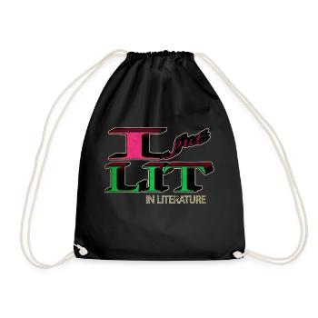Humor Geek Book Fan Joke Book Connoisseur - Drawstring Bag - black - Front