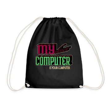 Present Hacking Coding Hacking Computer - Drawstring Bag - black - Front