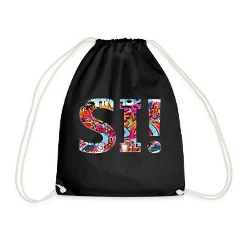 oui chante drôle pas de fille féminisme appliquer toujours - Sac de sport léger - noir - Devant