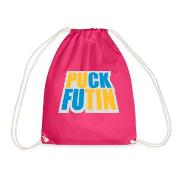 puck futin logo design - Drawstring Bag - fuchsia - Front