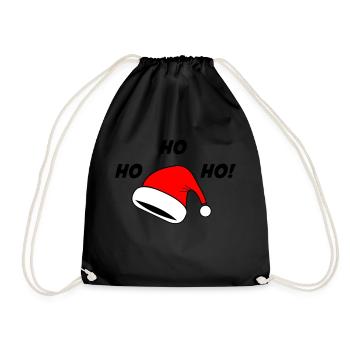 Chapeau de Noël ho ho ho - Sac de sport léger - noir - Devant