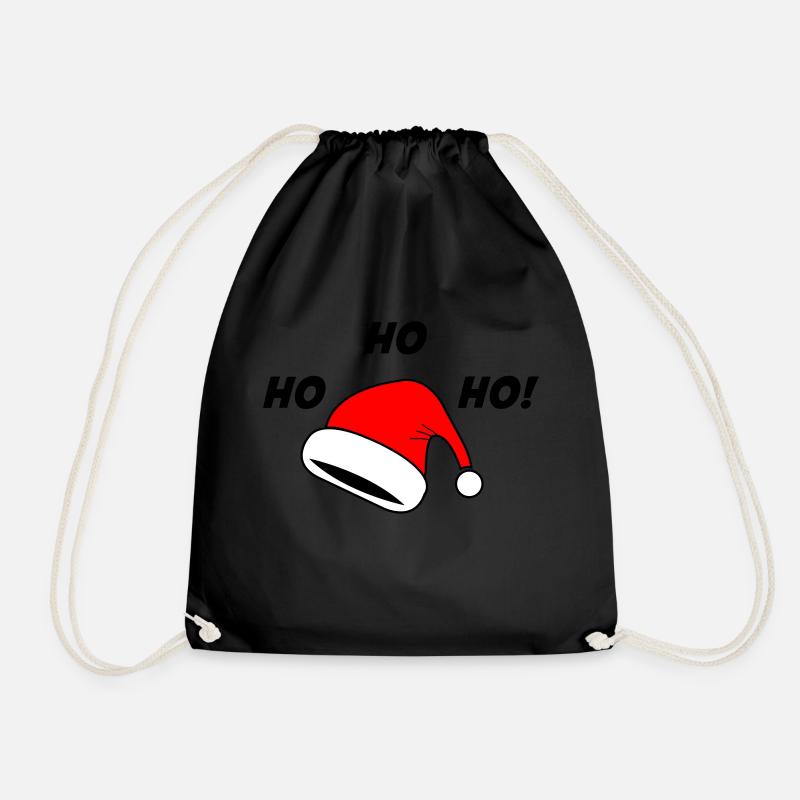 Weihnachtsmütze ho ho ho - Turnbeutel - Schwarz