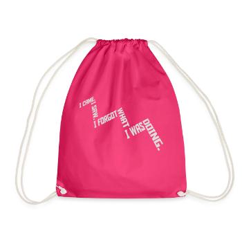 I came saw forget - Drawstring Bag - fuchsia - Front