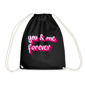 you&me forever - Drawstring Bag - black - Front
