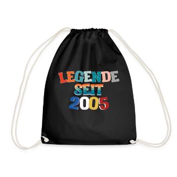18th birthday Young girls 18 years 2005 funny - Drawstring Bag - black - Front