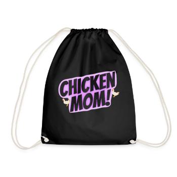 chicken mom - Turnbeutel - Schwarz - Vorne