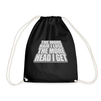 I get more head - Drawstring Bag - black - Front