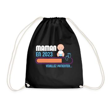 Maman en 2023 cadeau nouvelle mère - Sac de sport léger - noir - Devant