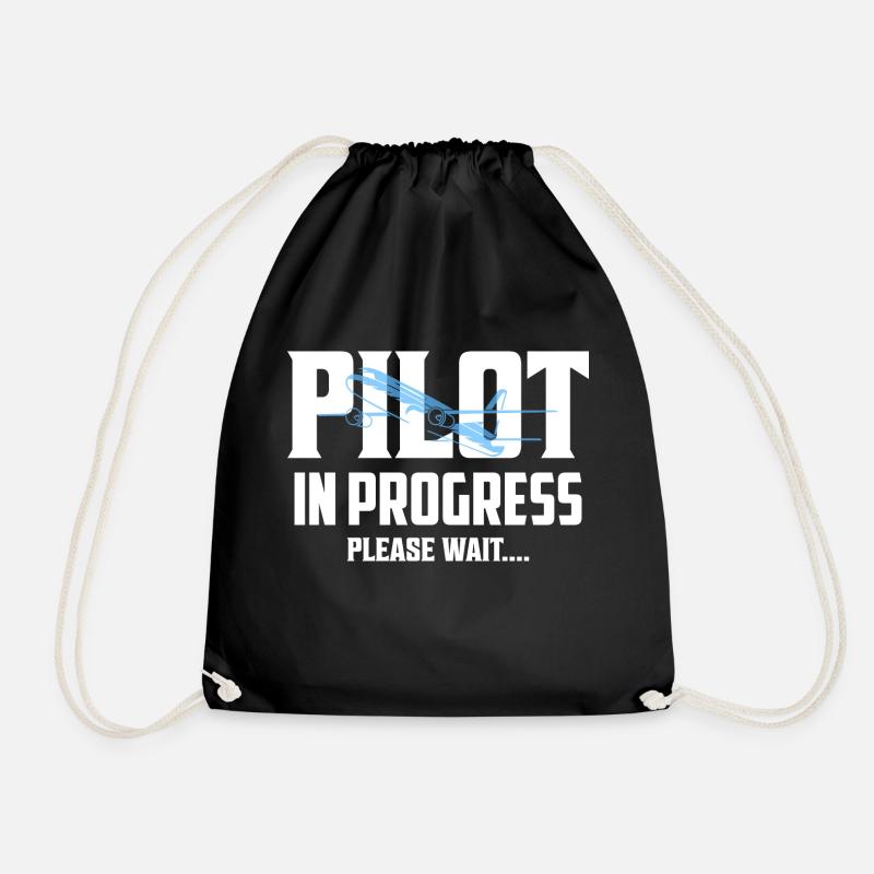 Pilot In Progress Please Wait.... Aviation Airline - Turnbeutel - Schwarz