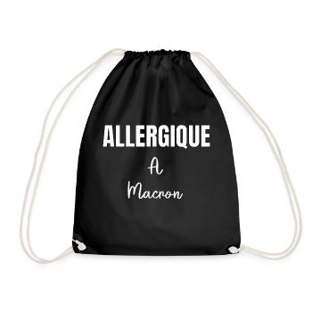 Allergique à Macron - Sac de sport léger - noir - Devant