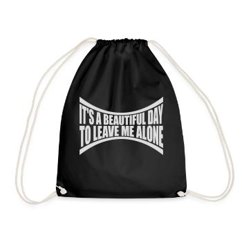 leave me alone day - Drawstring Bag - black - Front