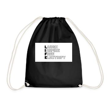 L I F E 1 - Drawstring Bag - black - Front