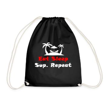 Skateboard SUP Surfing - Drawstring Bag - black - Front