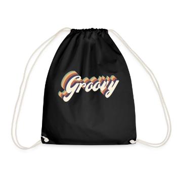 Vintage Groovy - Turnbeutel - Schwarz - Vorne