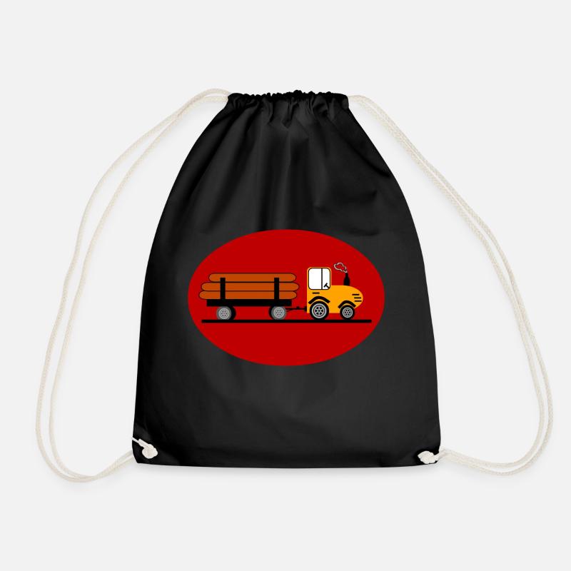 Tractor - Drawstring Bag - black