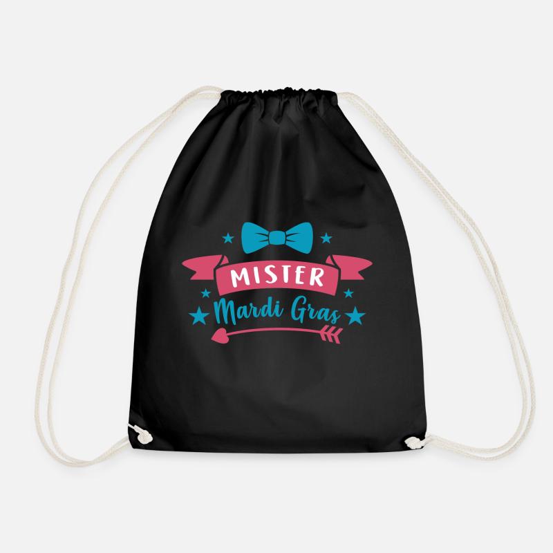 Mr. Mardi Gras! Perfect for carnival! - Drawstring Bag - black