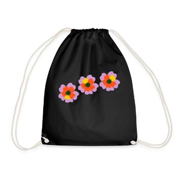 Fleurs en rose, rouge et jaune - Sac de sport léger - noir - Devant