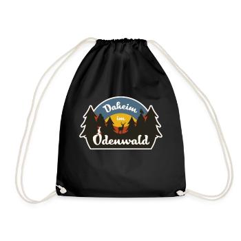 Daheim im Odenwald - Retro Black - Turnbeutel - Schwarz - Vorne