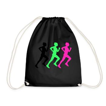 femme qui court - Sac de sport léger - noir - Devant