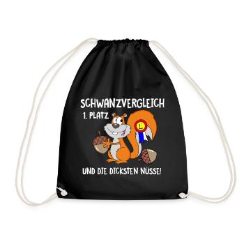 Eichhörnchen Schwanzvergleich - Turnbeutel - Schwarz - Vorne